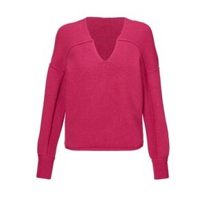 CABI Easy Pullover Sweater V-neck Berry Pink M #6245